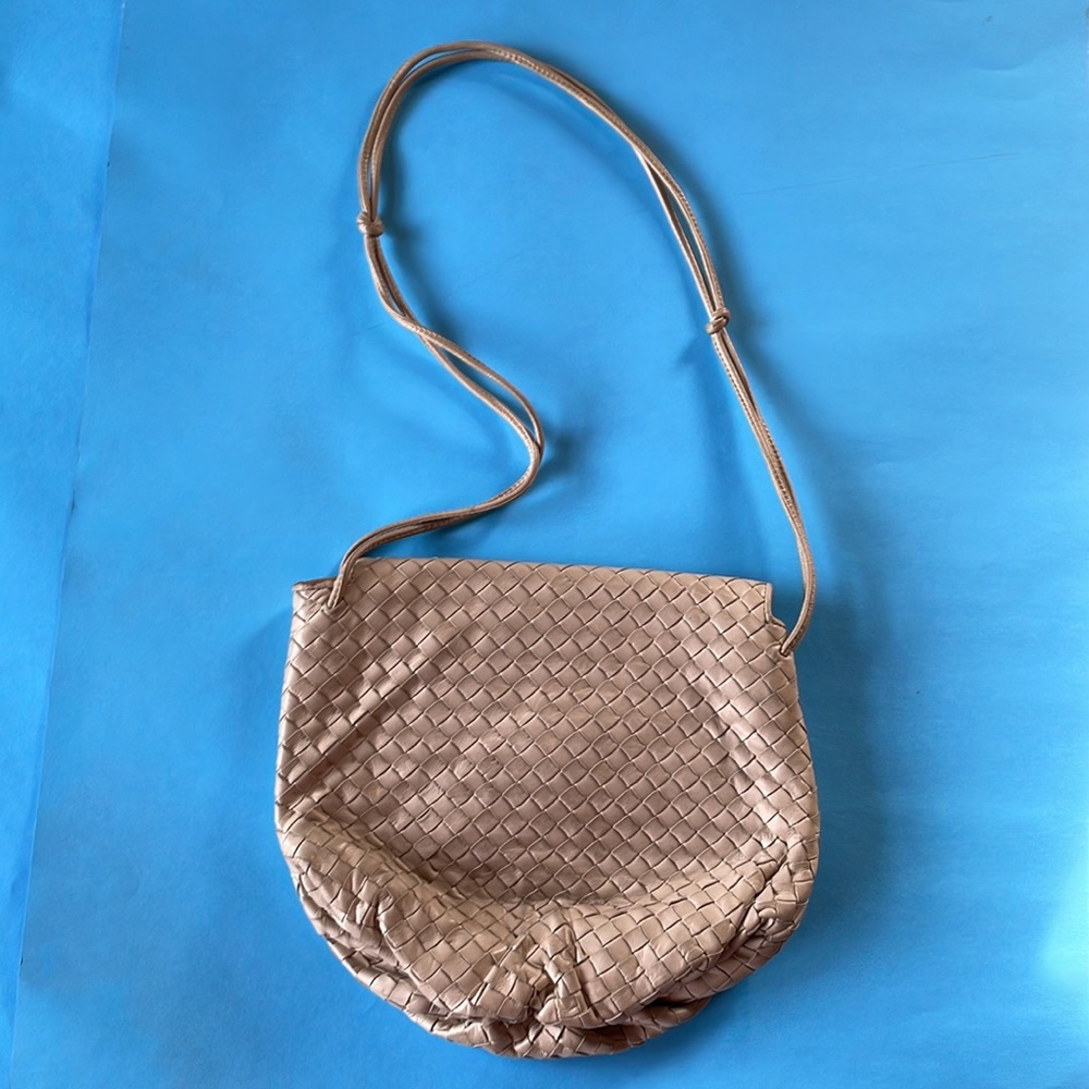 Bottega Venetta vintage 1980s cream leather woven bag - Picture 2 of 11